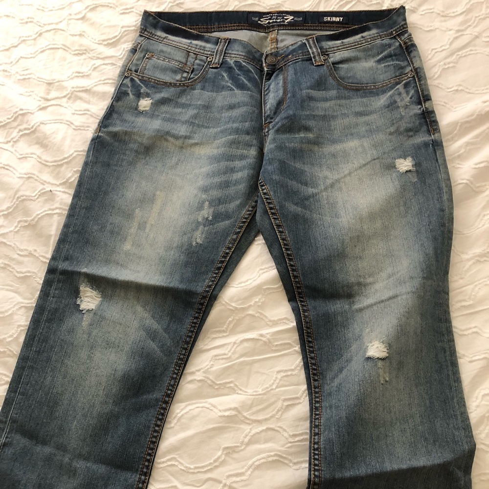 Seven7 Brand Blue Jeans 34x30 Skinny/Straight